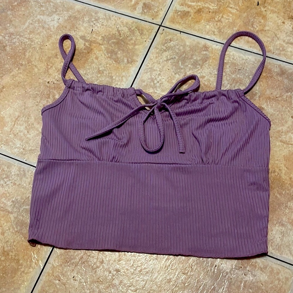 purple cropped top adjustable